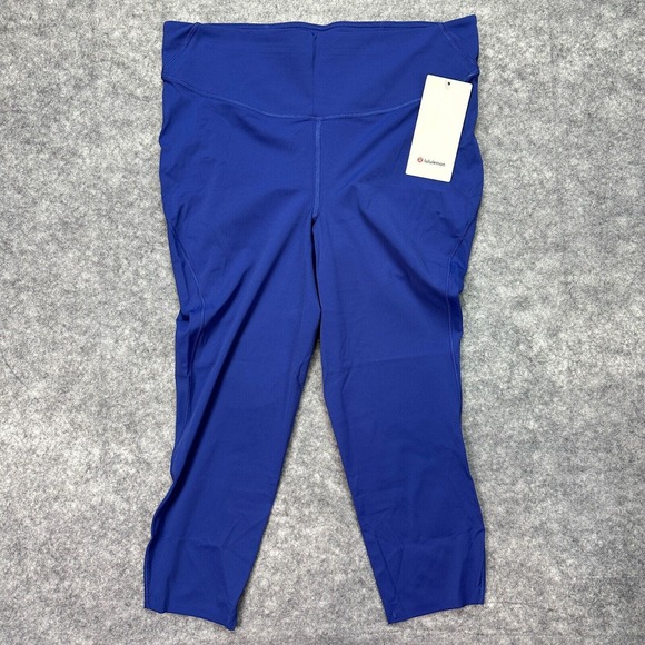 New Lululemon Size 20 Base Pace HR Crop 23" Tight Leggings PYSH Psychic Blue - Picture 4 of 10